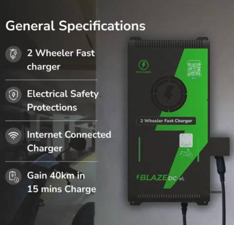 Blaze DC 3 kW - Single Gun - Type 6 2 & 3 Wheeler Fast Chargers