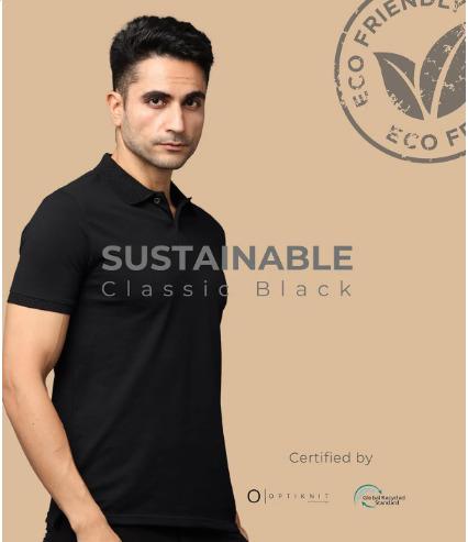 Classis Black Regular Fit Collar Polo T Shirt for Men