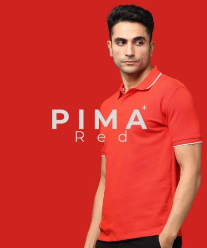 Red Regular Fit Collar Polo T Shirt for Men