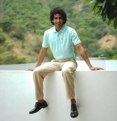 Mint Blue Regular Fit Collar Polo T Shirt for Men