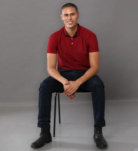 French Wine Poly Regular Fit Collar Polo T Shirt for Men