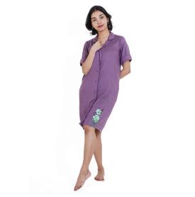 Relaxed Fit Knee-Length Shirt Dress for Women
