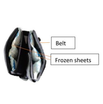 Belt with frozen Ice Packs