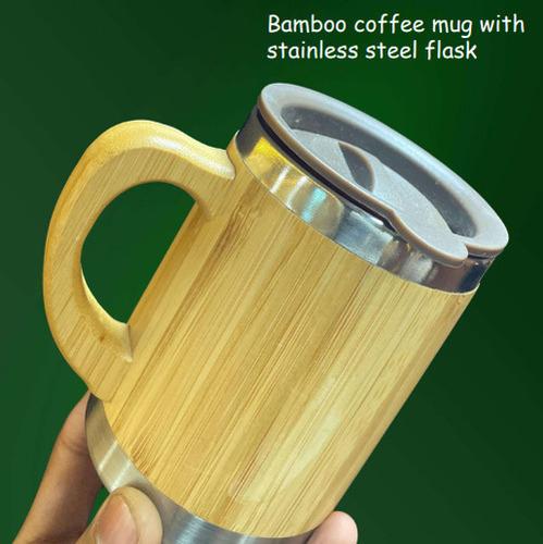 Bamboo coffee mug with stainless steel flask