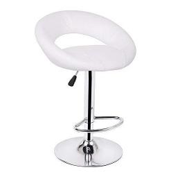 White Da Urban Smiley Height Adjustable Bar Stool