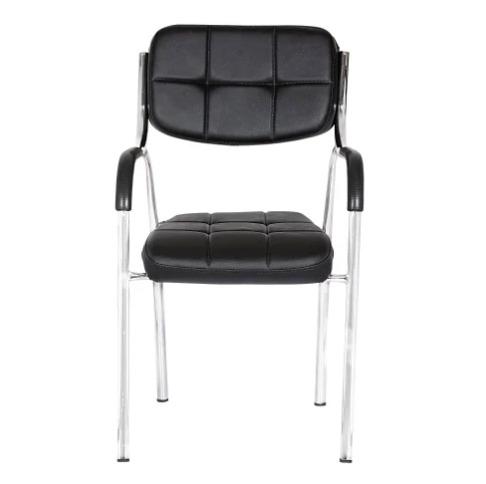 DU-267 Da Urban Barfi Black Leatherette Visitor Chair with Arms