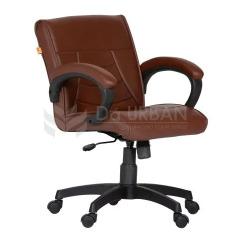 Brown Da Urban Mid-Back Swivel Computer Office Chair With Armrests