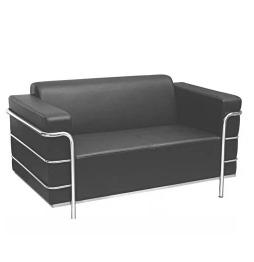 DU-505 Two Seater Black Leather Sofa