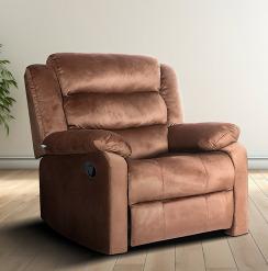Brown Da Urban Paradise Puffy Velvet Recliner Chair