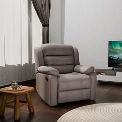 Grey Da Urban Paradise Puffy Velvet Recliner Chair