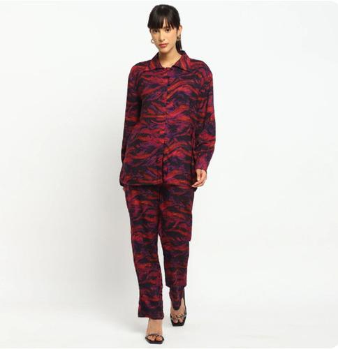 Abstract Print Co-ord Set Shirt & Trousers