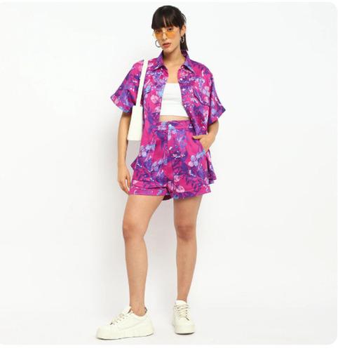 Floral Co-ord Set Oversized Shirt & Shorts