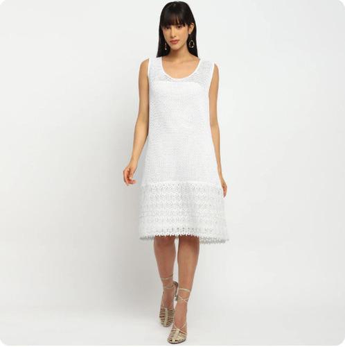 Classic White Crochet Dress