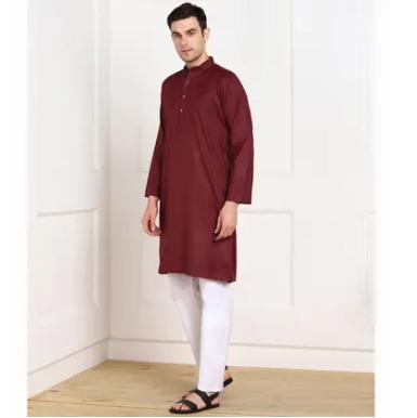 Men Solid Coloured Kurta Set