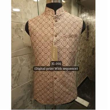Men Digital Print Nehru Jacket