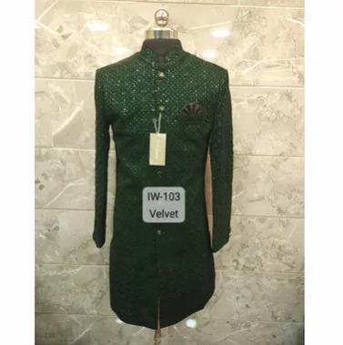 Men Velvet Indo-Western Set