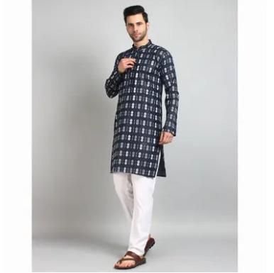 Men Self Design Kurta