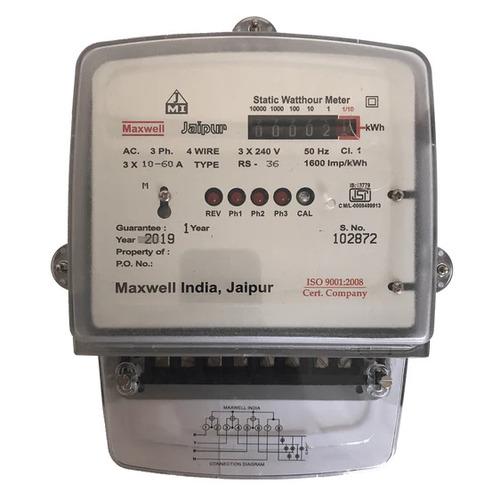 Maxwell Counter Type Display Three Phase Static Watthour Meter