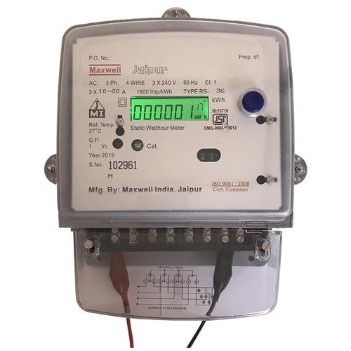 Maxwell LCD Display Three Phase Static Watthour Meter