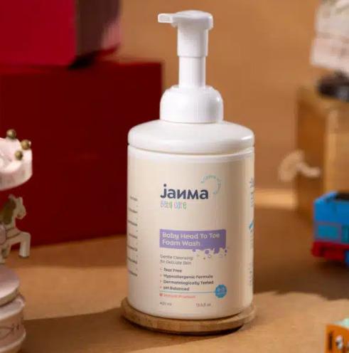 Janma Head to Toe Baby foam Wash 400ML | Infant Foam Wash