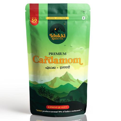 ELAICHI or CARDAMOM, 50 GRAMS 8mm ( premium Quality) resealable premium pouch