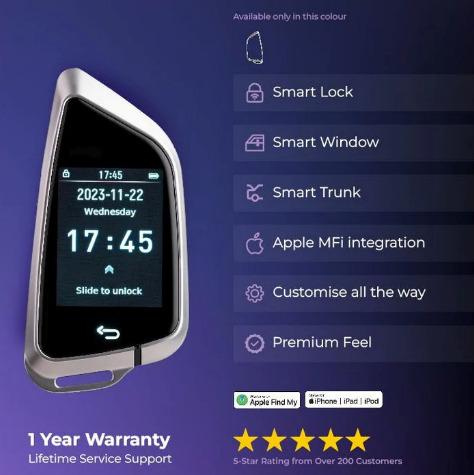 Tron 2.0 Smart Car Key (with Alcohol Detection) | Touch Screen & Customizable | 1 Year Warranty	