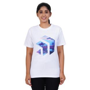 Crew Neck Women Geometry Tshirt