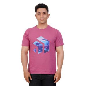 Crew Neck Men Geometry Tshirt