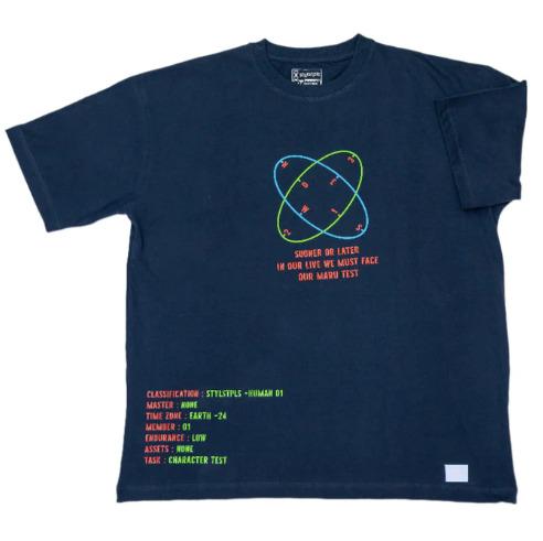 Maru effect - Navy blue, minimalistic print, oversized T-shirt