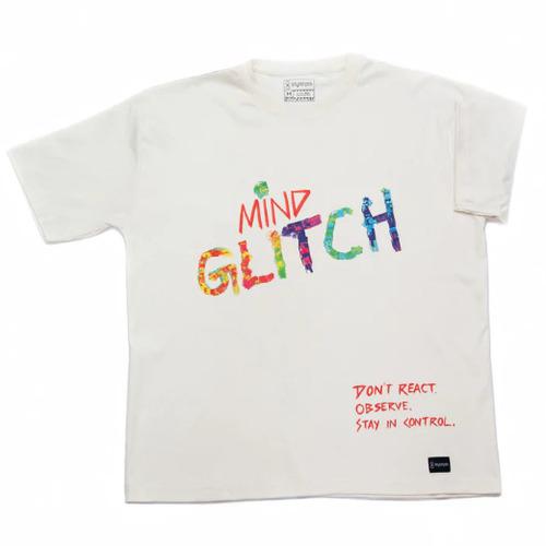 Mind glitch - Cream base, multicolor print, oversized T-shirt