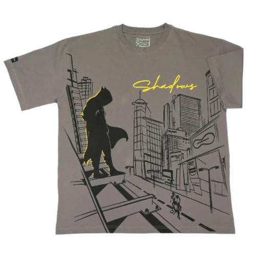 Shadows - Grey, puff print text, oversized T-shirt