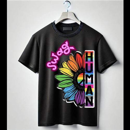 Swag Human Oversized Black Tshirt