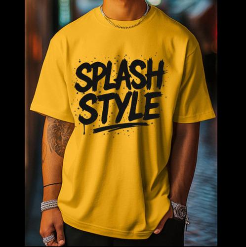SplashStyle Dots Oversized Mustard Yellow Tshirt