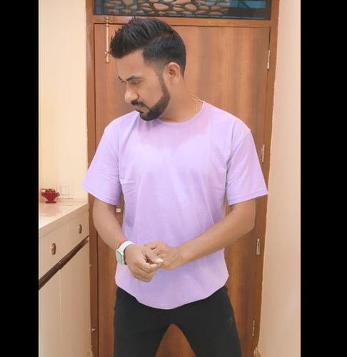 Plain Solid Oversized Lavender Tshirt