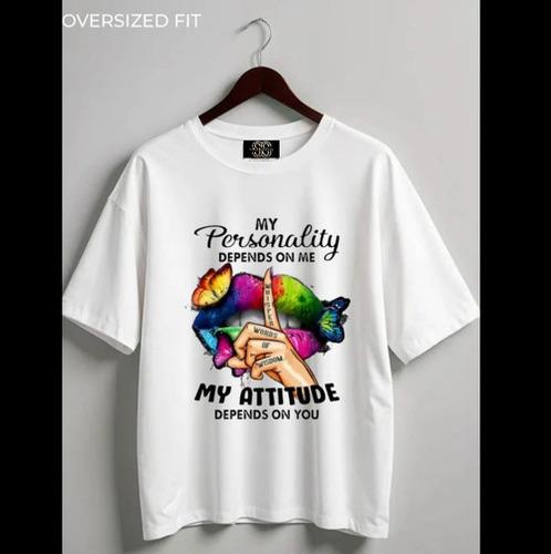 My Attitude Oversized White Tshirt