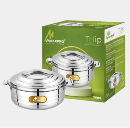 Double Walled Stainless Steel Casserole 2500ml