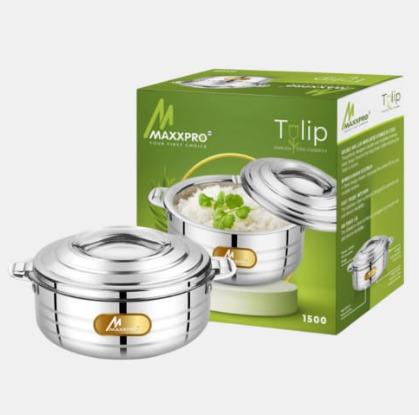 Double Walled Stainless Steel Casserole 1500ml