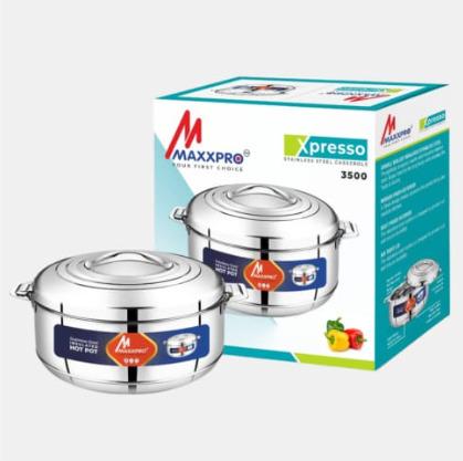 Double Walled Stainless Steel Casserole XPRESSO- 3500 ML