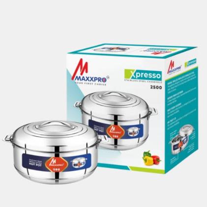 Double Walled Stainless Steel Casserole XPRESSO- 2500 ML