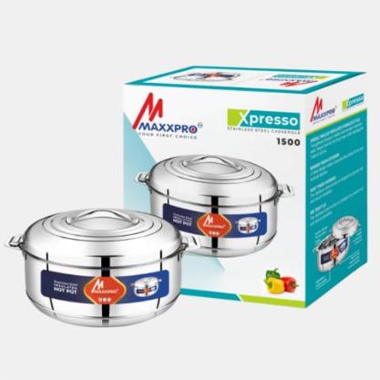 Double Walled Stainless Steel Casserole XPRESSO- 1500 ML
