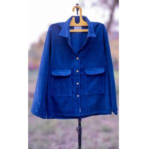 Corduroy Shacket, Blue