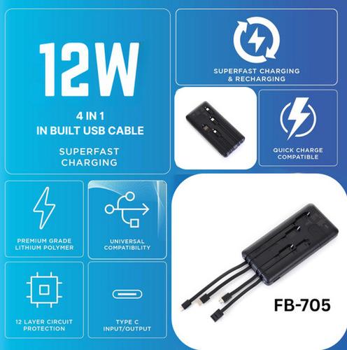 12W 4IN1 IN Built USB Cable