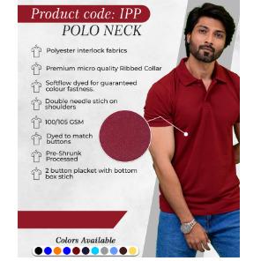 Red Colour Polo Neck T-Shirt