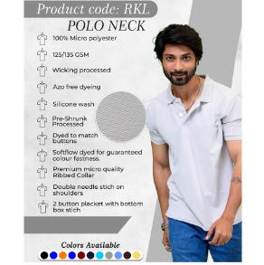 White Colour Polo Neck T-Shirt