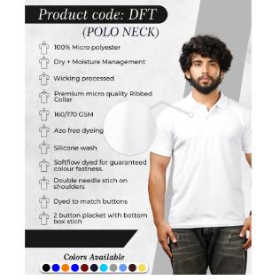 White Colour Polo Neck T-Shirt