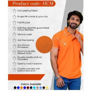 Orange Colour Polo Neck T-Shirt