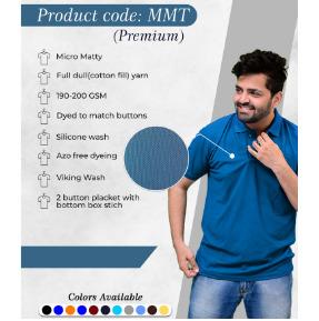 Blue Colour Polo Neck T-Shirt