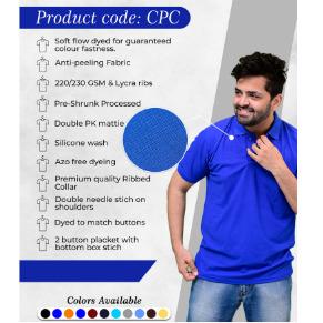 Dark Blue Colour Polo Neck T-Shirt