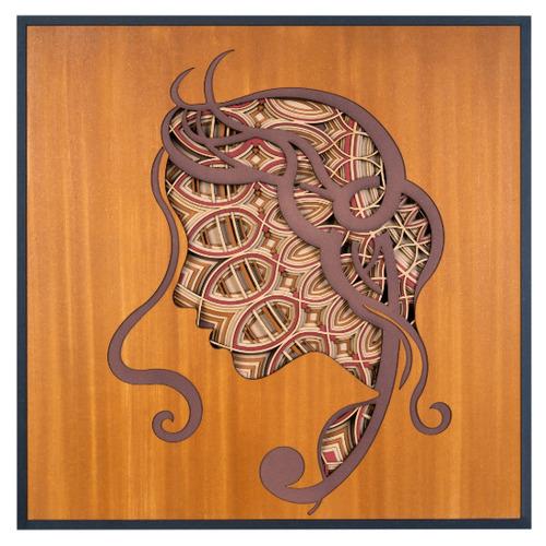 Elegant Woman Silhouette 3D Wood wall Art