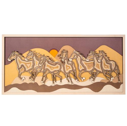 Galloping Horses 3D Wood Wall Art